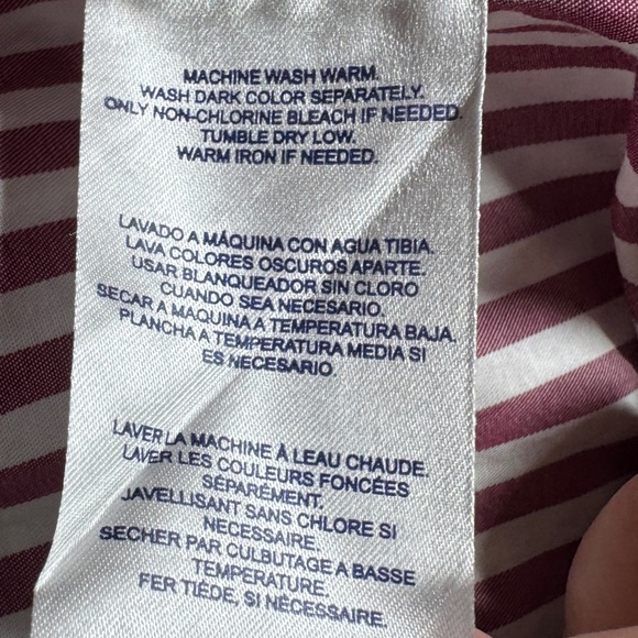 Amazon Buttoned Down Men’s Classic Fit Maroon Red White Striped Shirt 15-15.5 - Picture 14 of 15